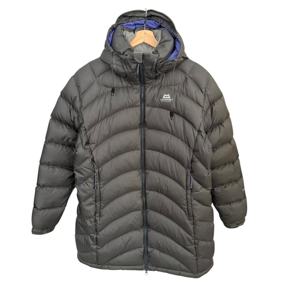 Mountain Equipment Womens Lightline Long‎ 700 Down Fill Puffer Coat Gray Size XL